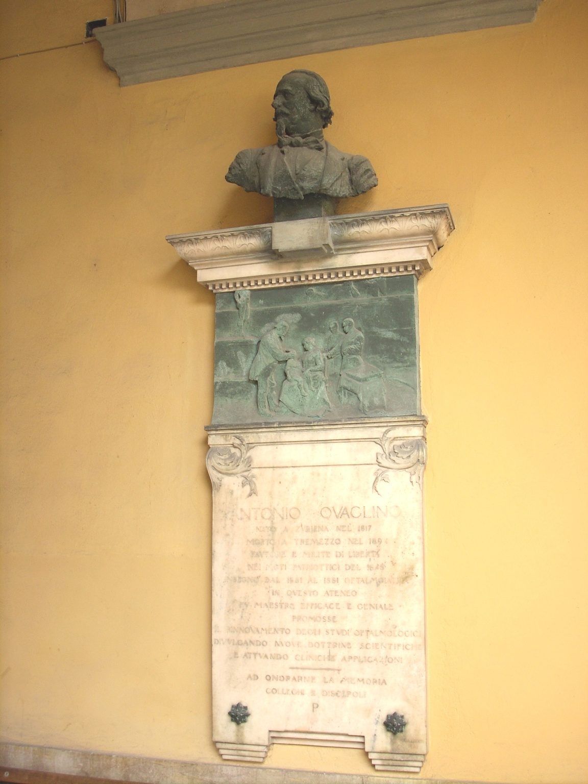 Antonio Quaglino memorial tablet, University, Pavia - 01.jpg